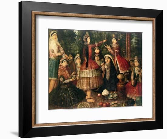 Women and Children in a Garden, 19th Century-null-Framed Giclee Print