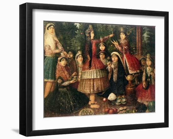 Women and Children in a Garden, 19th Century-null-Framed Giclee Print