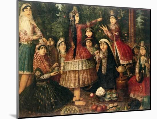 Women and Children in a Garden, 19th Century-null-Mounted Giclee Print