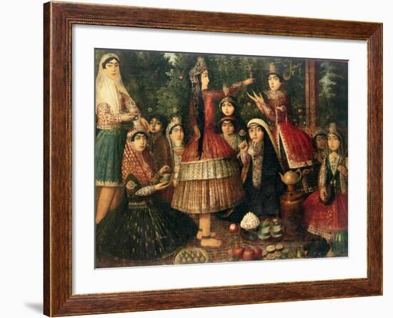 Women and Children in a Garden, 19th Century-null-Framed Giclee Print