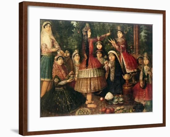 Women and Children in a Garden, 19th Century-null-Framed Giclee Print