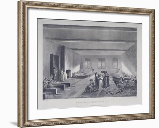 Women and Children in Bridewell's Hospital, London, 1808-John Hill-Framed Giclee Print