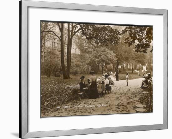 Women and Children in the Parc Monceau on an Autumn Day-null-Framed Photographic Print