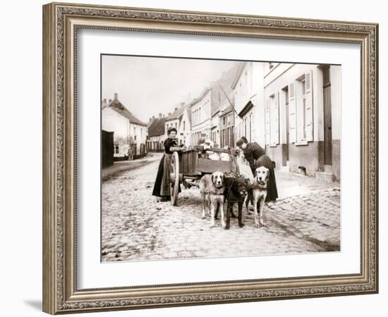 Women and Dogcart, Antwerp, 1898-James Batkin-Framed Photographic Print