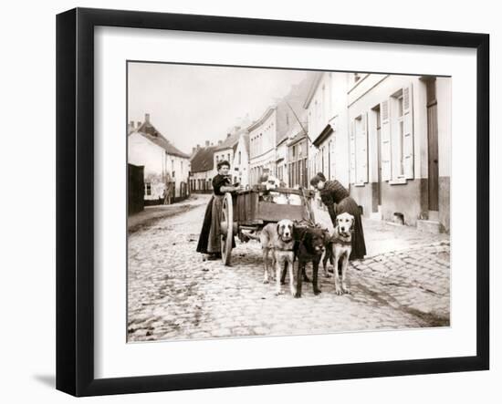 Women and Dogcart, Antwerp, 1898-James Batkin-Framed Photographic Print