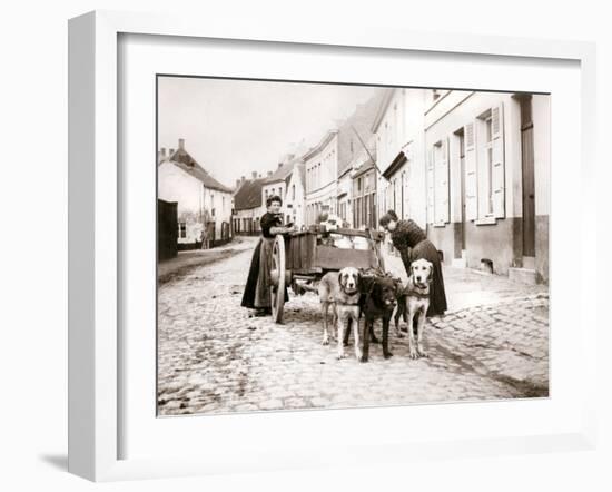 Women and Dogcart, Antwerp, 1898-James Batkin-Framed Photographic Print