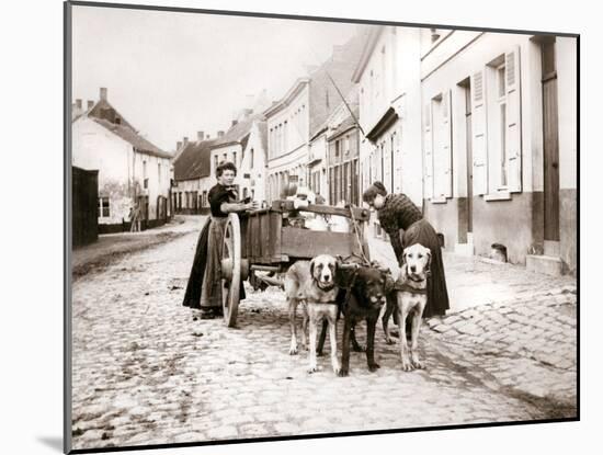 Women and Dogcart, Antwerp, 1898-James Batkin-Mounted Photographic Print