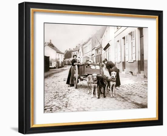 Women and Dogcart, Antwerp, 1898-James Batkin-Framed Photographic Print