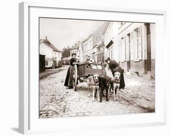 Women and Dogcart, Antwerp, 1898-James Batkin-Framed Photographic Print