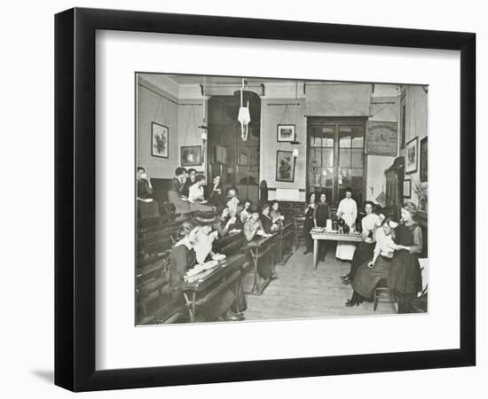 Women and Girls in a Classroom, Surrey Square Evening Institute for Women, London, 1914-null-Framed Photographic Print