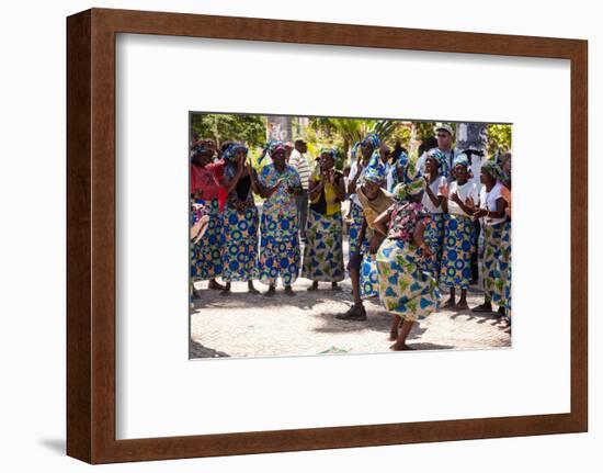 Women and Men Dancing in Traditional Dress, Benguela, Angola-Alida Latham-Framed Photographic Print