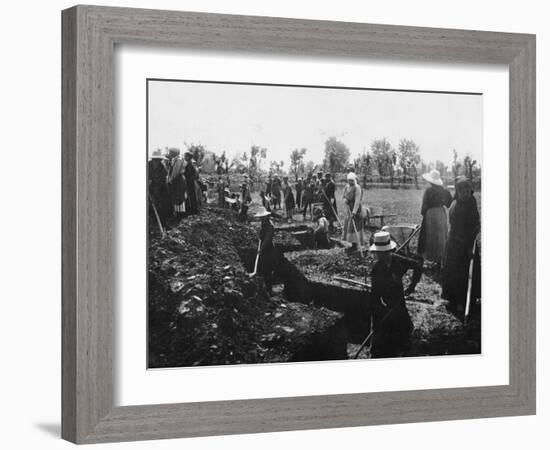 Women Assigned to Trenches Works-null-Framed Photographic Print