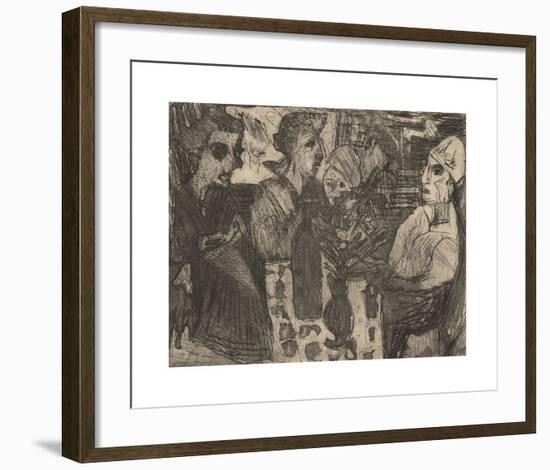 Women at a Table in a Room-Ernst Ludwig Kirchner-Framed Premium Giclee Print