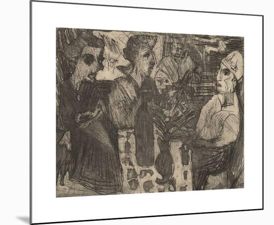 Women at a Table in a Room-Ernst Ludwig Kirchner-Mounted Premium Giclee Print