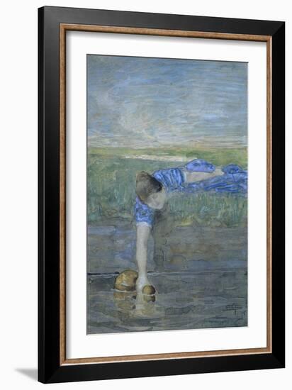 Women at River-Giovanni Segantini-Framed Giclee Print