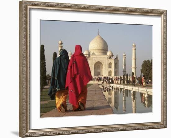 Women at Taj Mahal on River Yamuna, India-Claudia Adams-Framed Photographic Print