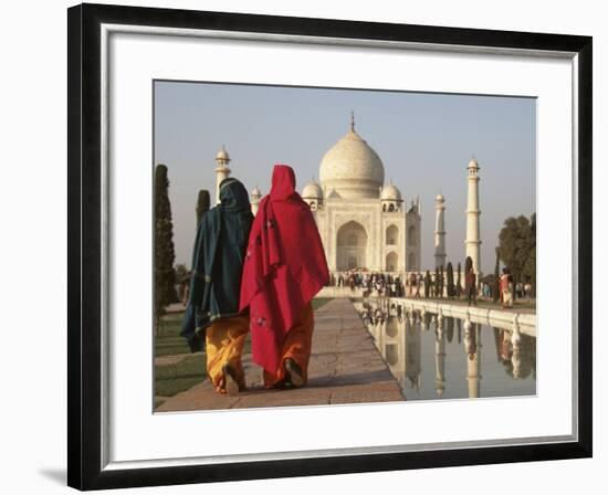 Women at Taj Mahal on River Yamuna, India-Claudia Adams-Framed Photographic Print