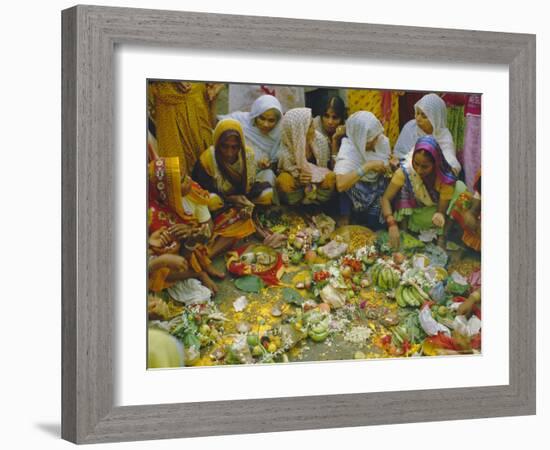 Women at the Lakshmi Puja Festival Celebrating Lakshmi, the Hindu Goddess of Wealth and Beauty-John Henry Claude Wilson-Framed Photographic Print