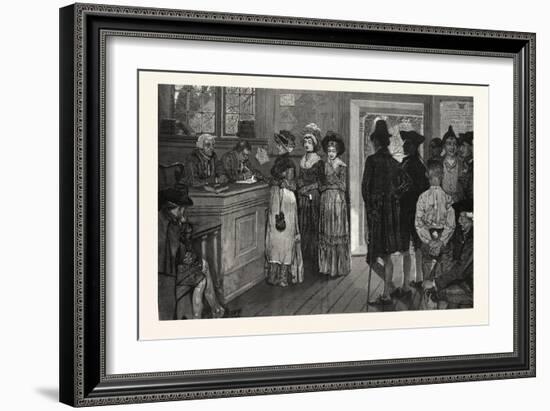 Women at the Polls in New Jersey in the Good Old Times-Howard Pyle-Framed Giclee Print