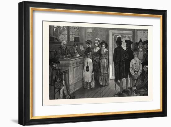 Women at the Polls in New Jersey in the Good Old Times-Howard Pyle-Framed Giclee Print