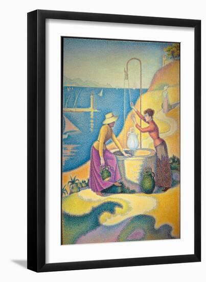 Women at the Well or Young Women of Provence at the Well, 1892 (Oil on Canvas)-Paul Signac-Framed Giclee Print
