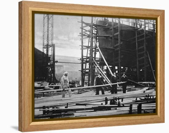 Women at Work in a Naval Ship-Building Yard, 1916-English Photographer-Framed Premier Image Canvas