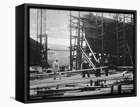 Women at Work in a Naval Ship-Building Yard, 1916-English Photographer-Framed Premier Image Canvas