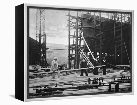 Women at Work in a Naval Ship-Building Yard, 1916-English Photographer-Framed Premier Image Canvas