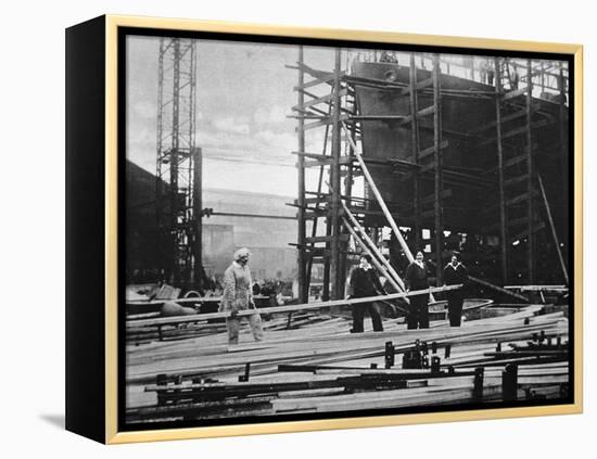 Women at Work in a Naval Ship-Building Yard, 1916-English Photographer-Framed Premier Image Canvas