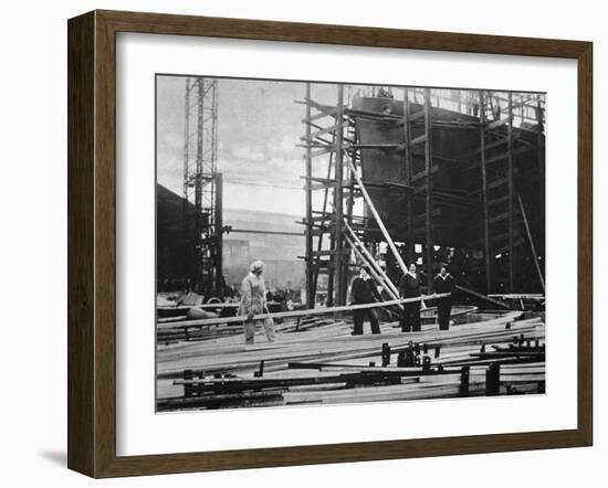Women at Work in a Naval Ship-Building Yard, 1916-English Photographer-Framed Photographic Print
