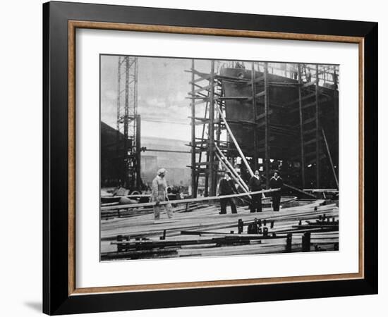 Women at Work in a Naval Ship-Building Yard, 1916-English Photographer-Framed Photographic Print