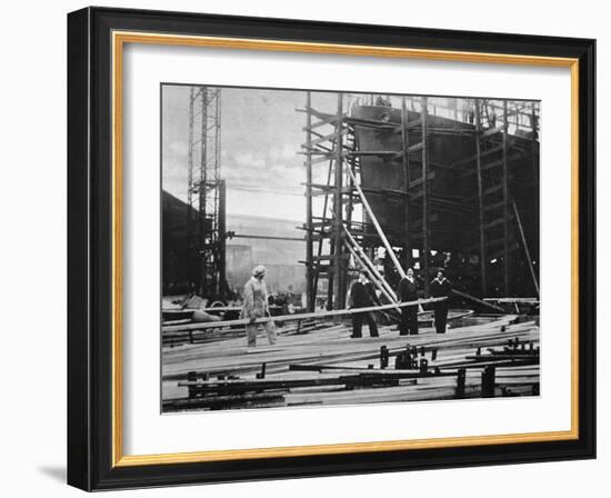 Women at Work in a Naval Ship-Building Yard, 1916-English Photographer-Framed Photographic Print