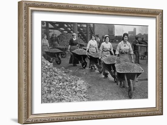 Women Barrowing Coke at a Gas Works, War Office Photographs, 1916 (B/W Photo)-English Photographer-Framed Giclee Print