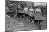Women Barrowing Coke at a Gas Works, War Office Photographs, 1916 (B/W Photo)-English Photographer-Mounted Giclee Print