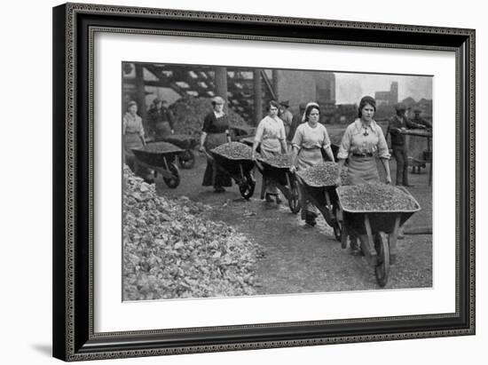 Women Barrowing Coke at a Gas Works, War Office Photographs, 1916 (B/W Photo)-English Photographer-Framed Giclee Print