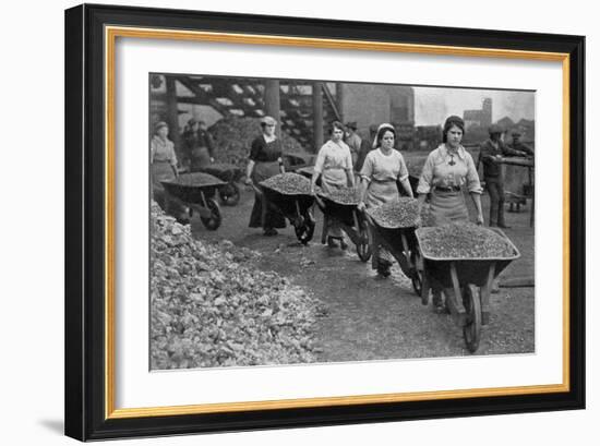 Women Barrowing Coke at a Gas Works, War Office Photographs, 1916 (B/W Photo)-English Photographer-Framed Giclee Print