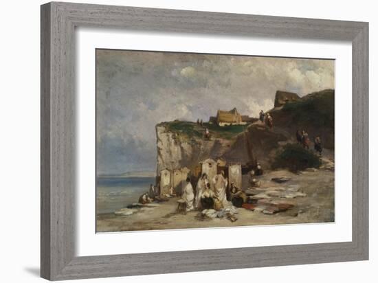 Women Bathing, Dieppe Ii, about 1857-Carl Spitzweg-Framed Giclee Print