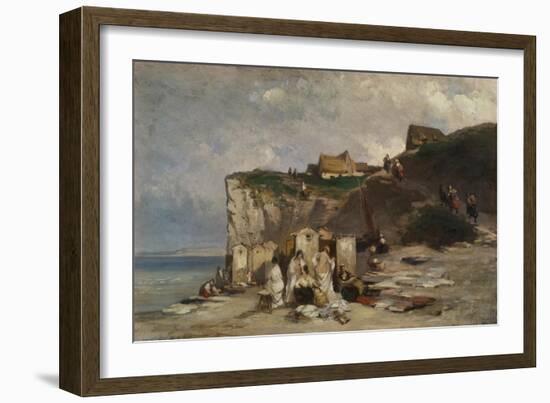 Women Bathing, Dieppe Ii, about 1857-Carl Spitzweg-Framed Giclee Print