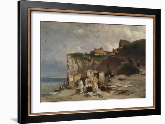 Women Bathing, Dieppe Ii, about 1857-Carl Spitzweg-Framed Giclee Print