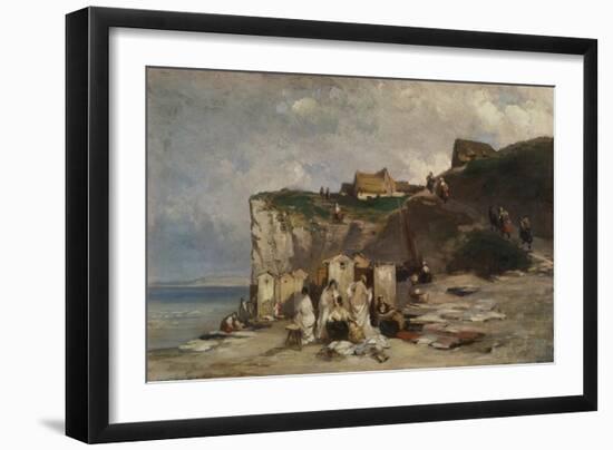 Women Bathing, Dieppe Ii, about 1857-Carl Spitzweg-Framed Giclee Print