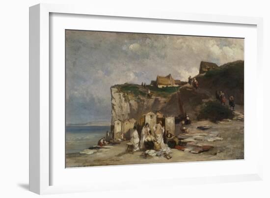 Women Bathing, Dieppe Ii, about 1857-Carl Spitzweg-Framed Giclee Print