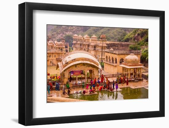 Women Bathing in Cistern, Jaipur, Rajasthan, India, Asia-Laura Grier-Framed Photographic Print