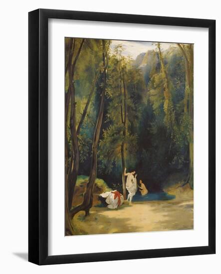 Women Bathing in the Park of Terni-Carl Blechen-Framed Giclee Print