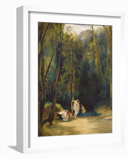 Women Bathing in the Park of Terni-Carl Blechen-Framed Giclee Print