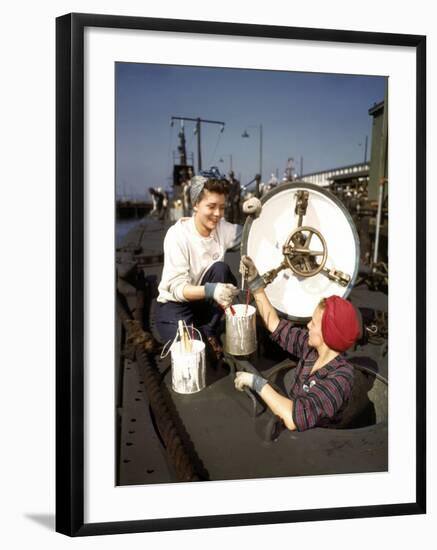 Women Building Submarines at Electric Boat Co., New London, Conn-Bernard Hoffman-Framed Photographic Print