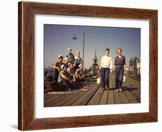 Women Building Submarines at Electric Boat Co, New London, Connecticut-Bernard Hoffman-Framed Photographic Print