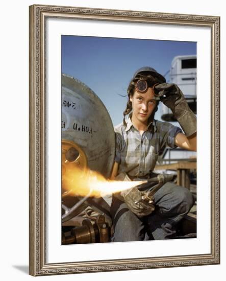 Women Building Submarines at Electric Boat Co, New London, Connecticut-Bernard Hoffman-Framed Photographic Print