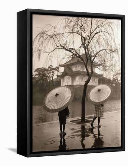 Women Carrying Japanese Umbrellas-James R. Young-Framed Premier Image Canvas