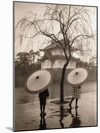 Women Carrying Japanese Umbrellas-James R. Young-Mounted Photographic Print