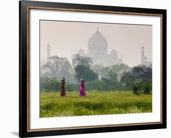 Women Carrying Water Pots, Taj Mahal, Agra, India-Peter Adams-Framed Photographic Print